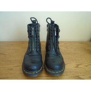 Dr Martens 1460 Pascal Front Zip Black 23863 Nappa Leather Boots Womens 6